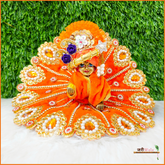 Shaneel Moti Stone Work Orange Laddu Poshak